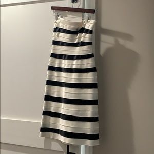 Black and white striped dress